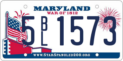 MD license plate 5BL1573
