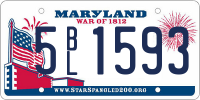 MD license plate 5BL1593