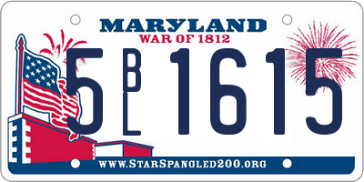 MD license plate 5BL1615