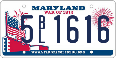 MD license plate 5BL1616