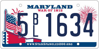 MD license plate 5BL1634
