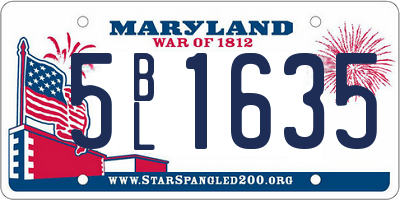 MD license plate 5BL1635