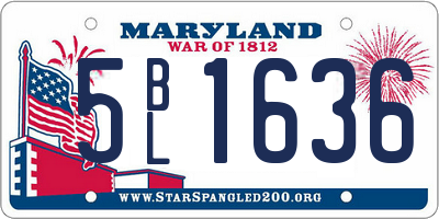 MD license plate 5BL1636