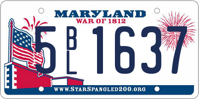 MD license plate 5BL1637