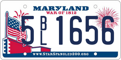 MD license plate 5BL1656