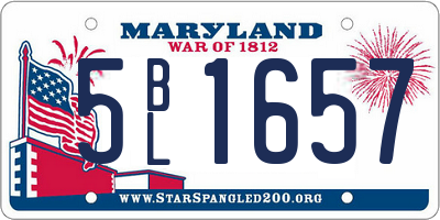 MD license plate 5BL1657