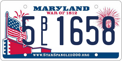 MD license plate 5BL1658