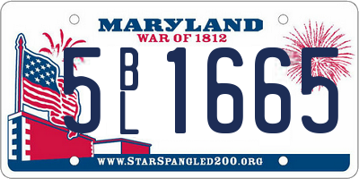 MD license plate 5BL1665