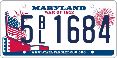 MD license plate 5BL1684