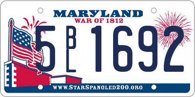 MD license plate 5BL1692