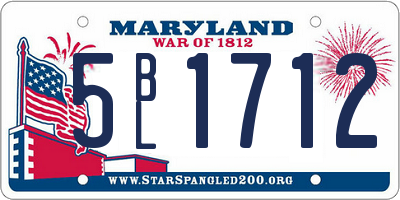 MD license plate 5BL1712