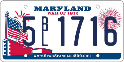 MD license plate 5BL1716
