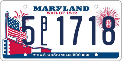MD license plate 5BL1718