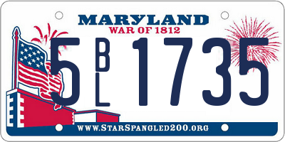 MD license plate 5BL1735