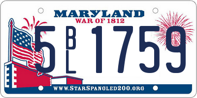 MD license plate 5BL1759