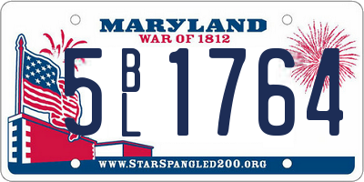 MD license plate 5BL1764