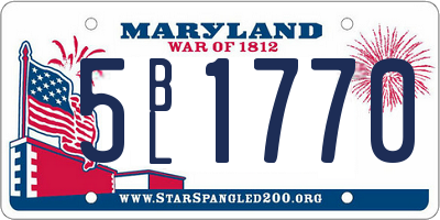 MD license plate 5BL1770