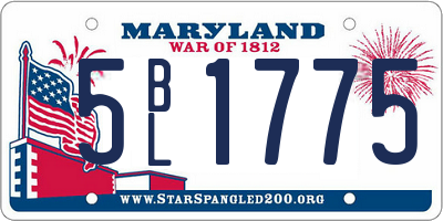MD license plate 5BL1775