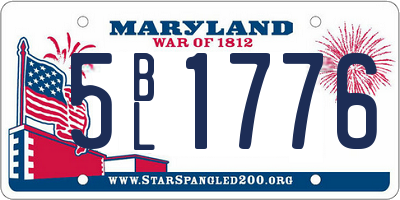 MD license plate 5BL1776