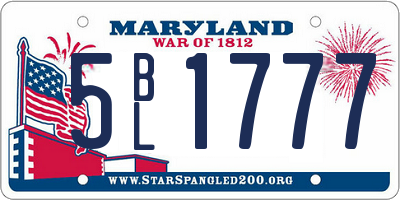 MD license plate 5BL1777
