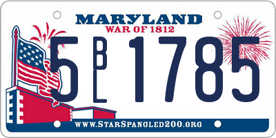 MD license plate 5BL1785