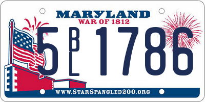 MD license plate 5BL1786