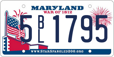 MD license plate 5BL1795