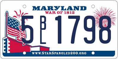MD license plate 5BL1798