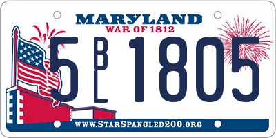 MD license plate 5BL1805