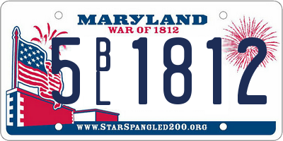 MD license plate 5BL1812