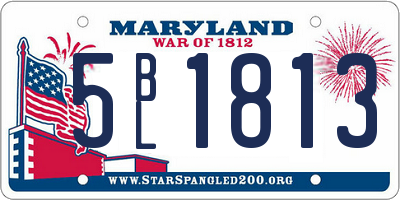 MD license plate 5BL1813