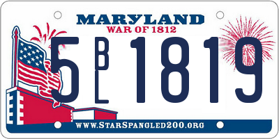 MD license plate 5BL1819