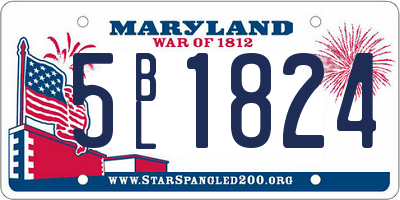 MD license plate 5BL1824