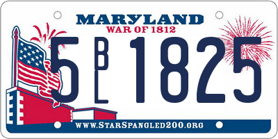 MD license plate 5BL1825
