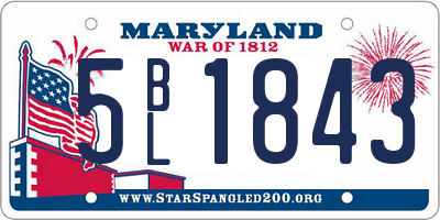 MD license plate 5BL1843