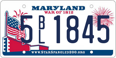 MD license plate 5BL1845