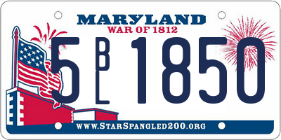 MD license plate 5BL1850