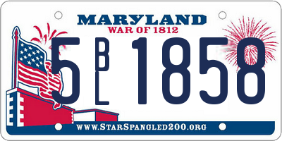 MD license plate 5BL1858
