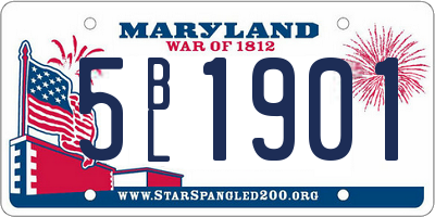 MD license plate 5BL1901