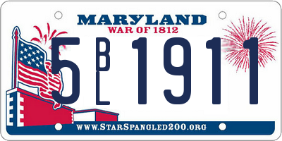MD license plate 5BL1911