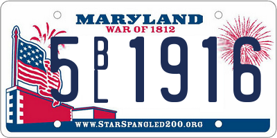 MD license plate 5BL1916