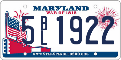 MD license plate 5BL1922