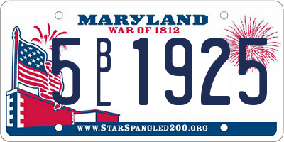 MD license plate 5BL1925
