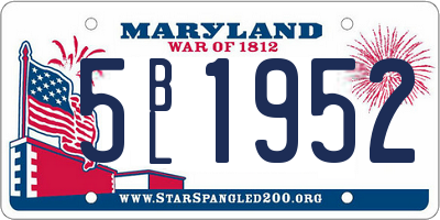 MD license plate 5BL1952