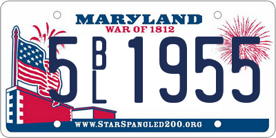 MD license plate 5BL1955