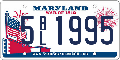 MD license plate 5BL1995