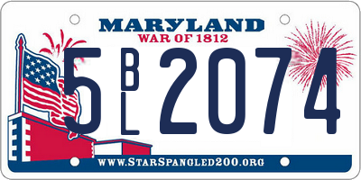 MD license plate 5BL2074