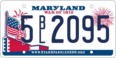 MD license plate 5BL2095