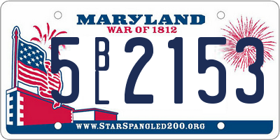 MD license plate 5BL2153