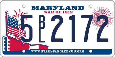 MD license plate 5BL2172